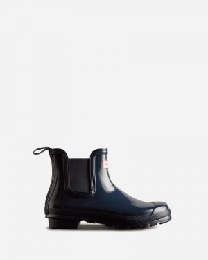 Botas Chelsea Hunter Original Gloss Feminino Azul Marinho | 413940055