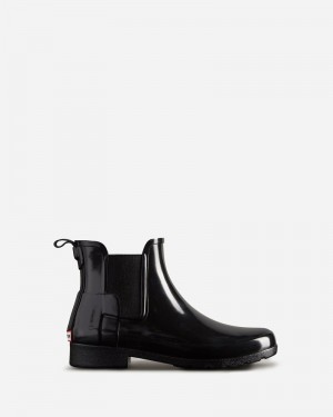 Botas Chelsea Hunter Refined Gloss Slim Fit Feminino Pretas | 875285202