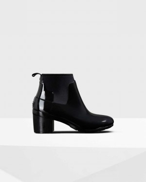 Botas Chelsea Hunter Refined Slim Fit Mid Heel Feminino Pretas | 156482941