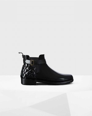Botas Chelsea Hunter Refined Slim Fit Quilted Feminino Pretas | 482754248