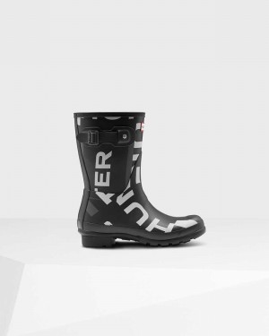 Botas Curtas Hunter Original Exploded Logo Short Mid-Calf Feminino Pretas | 282671156