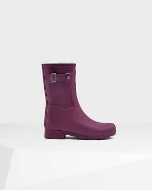 Botas Curtas Hunter Refined Slim Fit Short Mid-Calf Feminino Roxo | 640795153