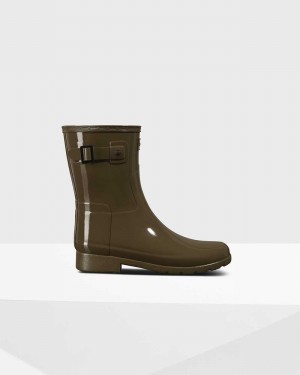 Botas Curtas Hunter Refined Slim Fit Short Mid-Calf Feminino Verde Oliva | 776388009