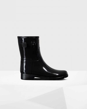 Botas Curtas Hunter Refined Slim Fit Short Mid-Calf Feminino Pretas | 641606826