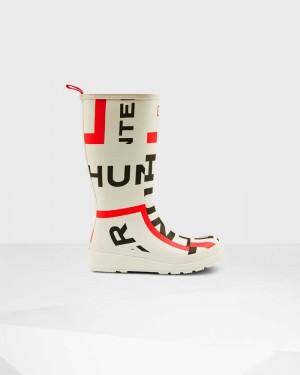 Botas Hunter Original Play Tall Exploded Logo Mid-Calf Feminino Branco | 606713527