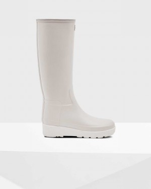 Botas Hunter Refined Slim Fit Creeper Tall Feminino Cinzentas | 690471599