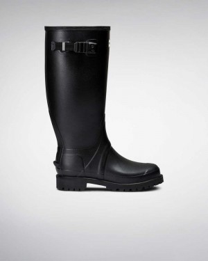 Botas Wellington Hunter Balmoral Wide Fit Masculino Pretas | 209090627