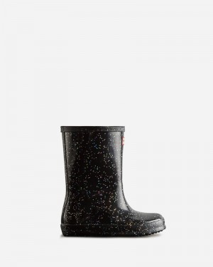 Botas Wellington Hunter Giant Glitter Criança Pretas | 570878363