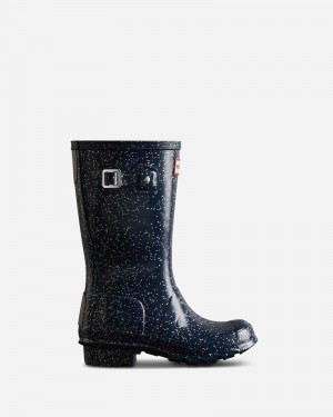 Botas Wellington Hunter Giant Glitter Criança Azul Marinho | 598747863