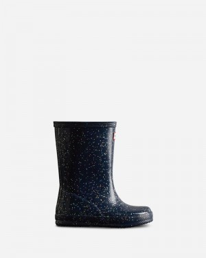 Botas Wellington Hunter Giant Glitter Criança Azul Marinho | 167516439