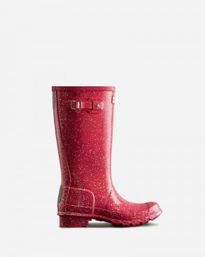 Botas Wellington Hunter Giant Glitter Criança Vermelhas | 573609020