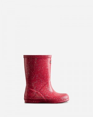 Botas Wellington Hunter Giant Glitter Criança Vermelhas | 951553232