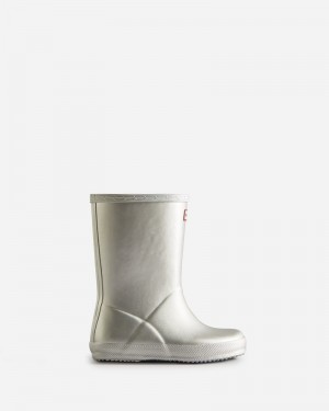 Botas Wellington Hunter Metallic Criança Prateadas | 691022455