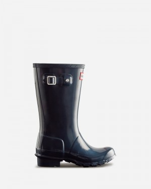 Botas Wellington Hunter Original Gloss Criança Azul Marinho | 631564633
