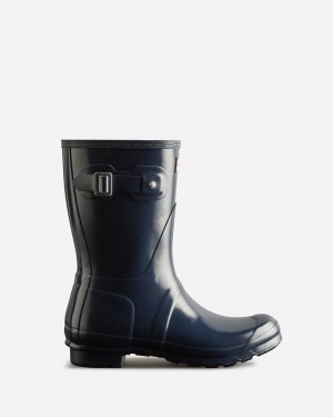 Botas Wellington Hunter Original Short Gloss Feminino Azul Marinho | 6254116