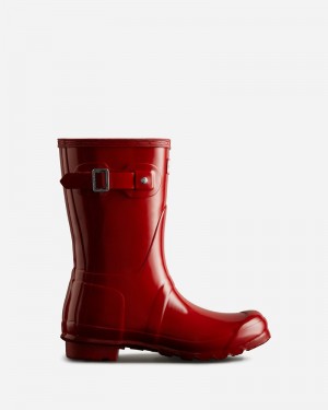 Botas Wellington Hunter Original Short Gloss Feminino Vermelhas | 121585637