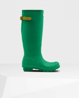 Botas Wellington Hunter Original Tall Back Adjustable Feminino Verdes | 903299022