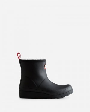 Botas Wellington Hunter Play Shearling Insulated Short Feminino Pretas | 474737399