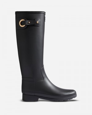 Botas Wellington Hunter Refined Slim Fit Tall Eyelet Buckle Feminino Pretas | 665547628