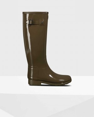 Botas Wellington Hunter Refined Slim Fit Tall Feminino Verde Oliva | 78833795