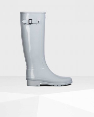 Botas Wellington Hunter Refined Slim Fit Tall Feminino Cinzentas | 506473616