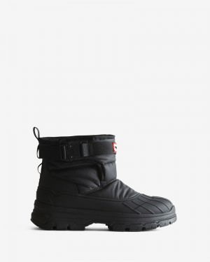 Botas de Neve Hunter Intrepid Short Buckle Feminino Pretas | 942908228