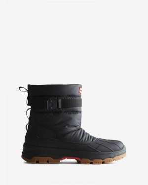 Botas de Neve Hunter Intrepid Short Buckle Masculino Pretas | 473293264