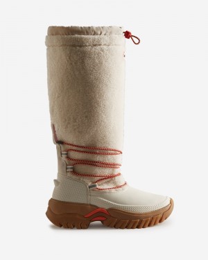 Botas de Neve Hunter Wanderer Tall Lace Detail Cosy Feminino Branco | 152737654