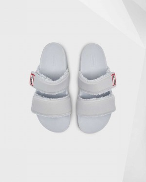 Chinelos Hunter Original Double Strap Feminino Cinzentas | 863692268