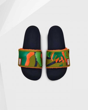 Chinelos Hunter Original Rockpool Camo Print Adjustable Masculino Verde Oliva | 684321035