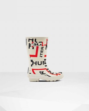 Galochas Hunter Original Big Exploded Logo Criança Branco | 292966744