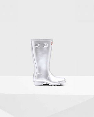 Galochas Hunter Original Big Metallic Criança Prateadas | 137678685