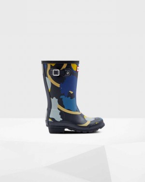 Galochas Hunter Original Big Rockpool Camo Criança Azul Marinho | 545130783