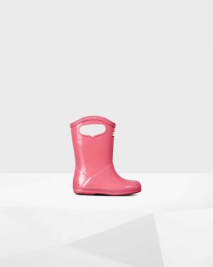 Galochas Hunter Original First Classic Grab Handle Criança Rosa | 247249045