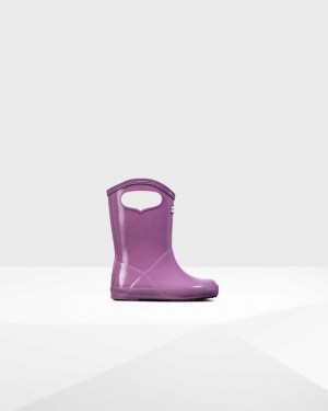 Galochas Hunter Original First Classic Grab Handle Criança Roxo | 820578403