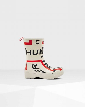 Galochas Hunter Original Play Mid-Height Exploded Logo Masculino Branco | 394426221