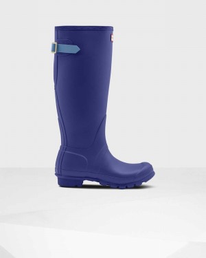 Galochas Hunter Original Tall Back Adjustable Feminino Azuis | 486732541