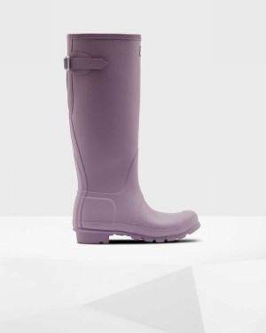 Galochas Hunter Original Tall Back Adjustable Feminino Roxo | 664647343