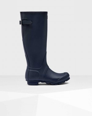 Galochas Hunter Original Tall Back Adjustable Feminino Azul Marinho | 342407184