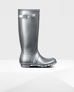 Galochas Hunter Original Tall Cosmic Glitter Feminino Prateadas | 232941308