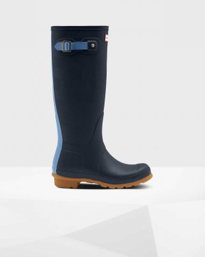 Galochas Hunter Original Tall Exploded Logo Texture Feminino Azul Marinho | 726001574