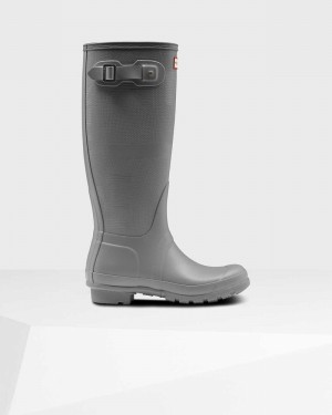 Galochas Hunter Original Tall Exploded Logo Texture Feminino Cinzentas | 829732748