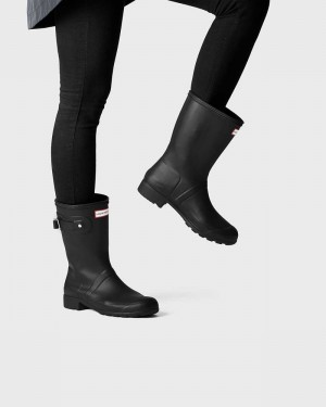 Galochas Hunter Original Tour Foldable Short Mid-Calf Feminino Pretas | 541064005