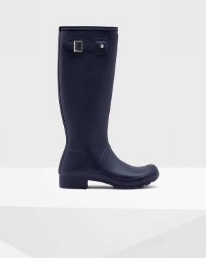 Galochas Hunter Original Tour Foldable Tall Feminino Azul Marinho | 674025748