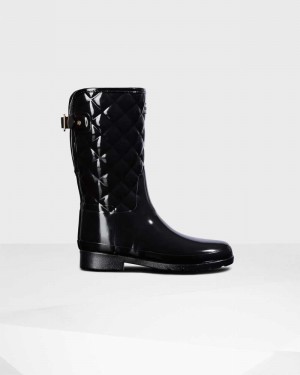 Galochas Hunter Refined Slim Fit Adjustable Quilted Short Mid-Calf Feminino Pretas | 507164555