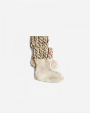Meias Hunter Recycled 6 Stitch Cable Boot Criança Bege | 498272691