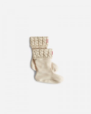 Meias Hunter Recycled 6 Stitch Cable Boot Criança Branco | 219903553
