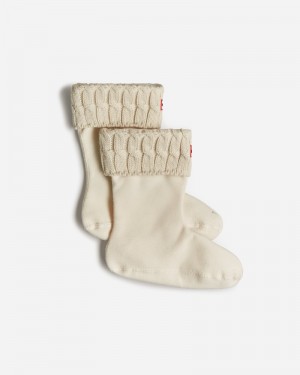Meias Hunter Recycled 6 Stitch Cable Cuff Short Boot Feminino Branco | 609562402