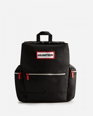 Mochilas Hunter Nylon Large Topclip Feminino Pretas | 979100488