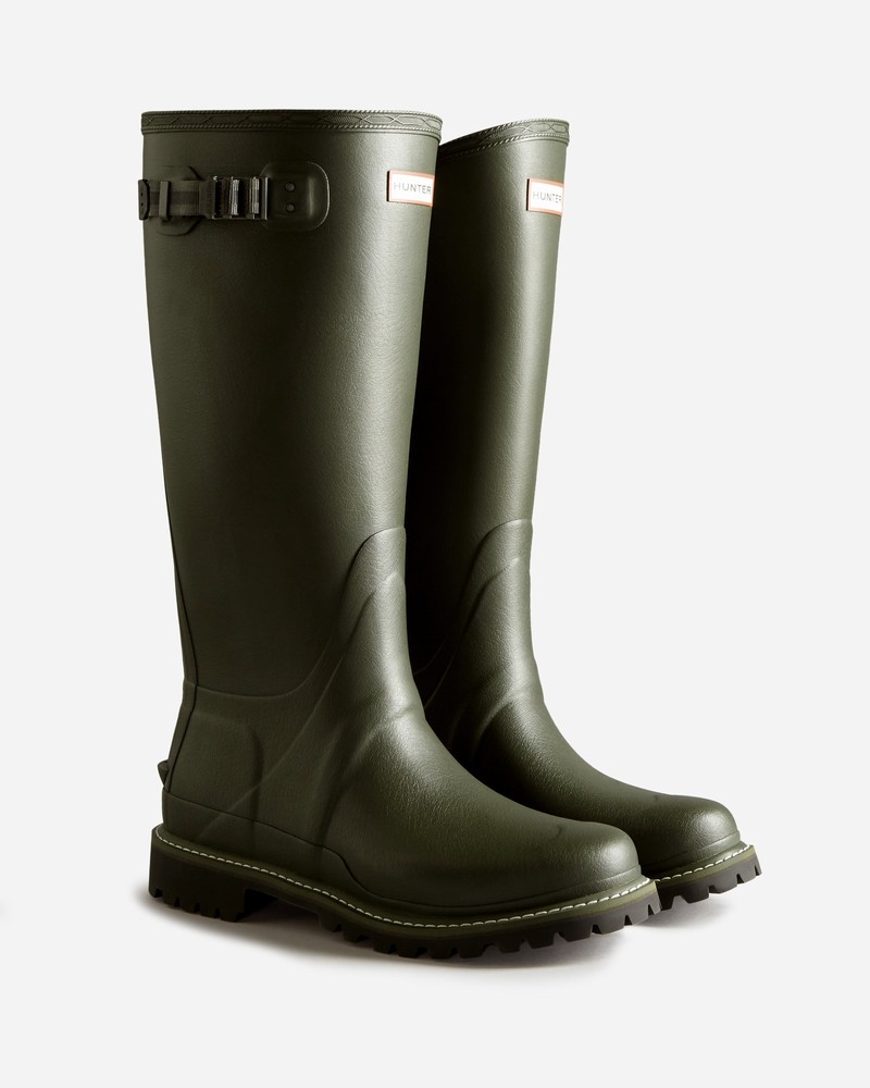 Botas Altas Hunter Balmoral Wide Commando Sole Masculino Verdes | 720113871